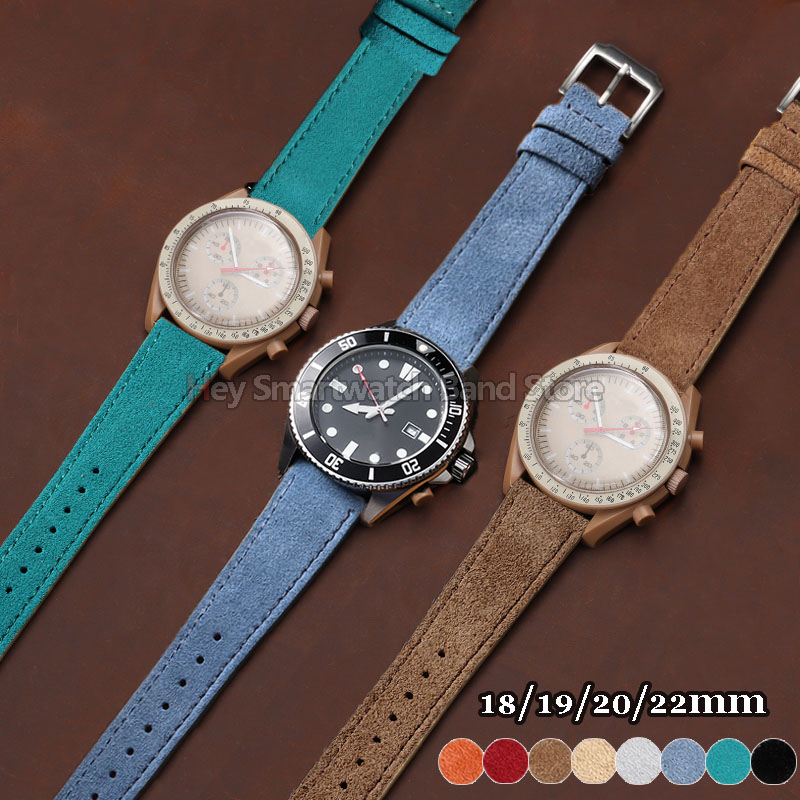 Suede Strap Watch - Vintage Suède Lederen Band 18/19/20/22mm Quick