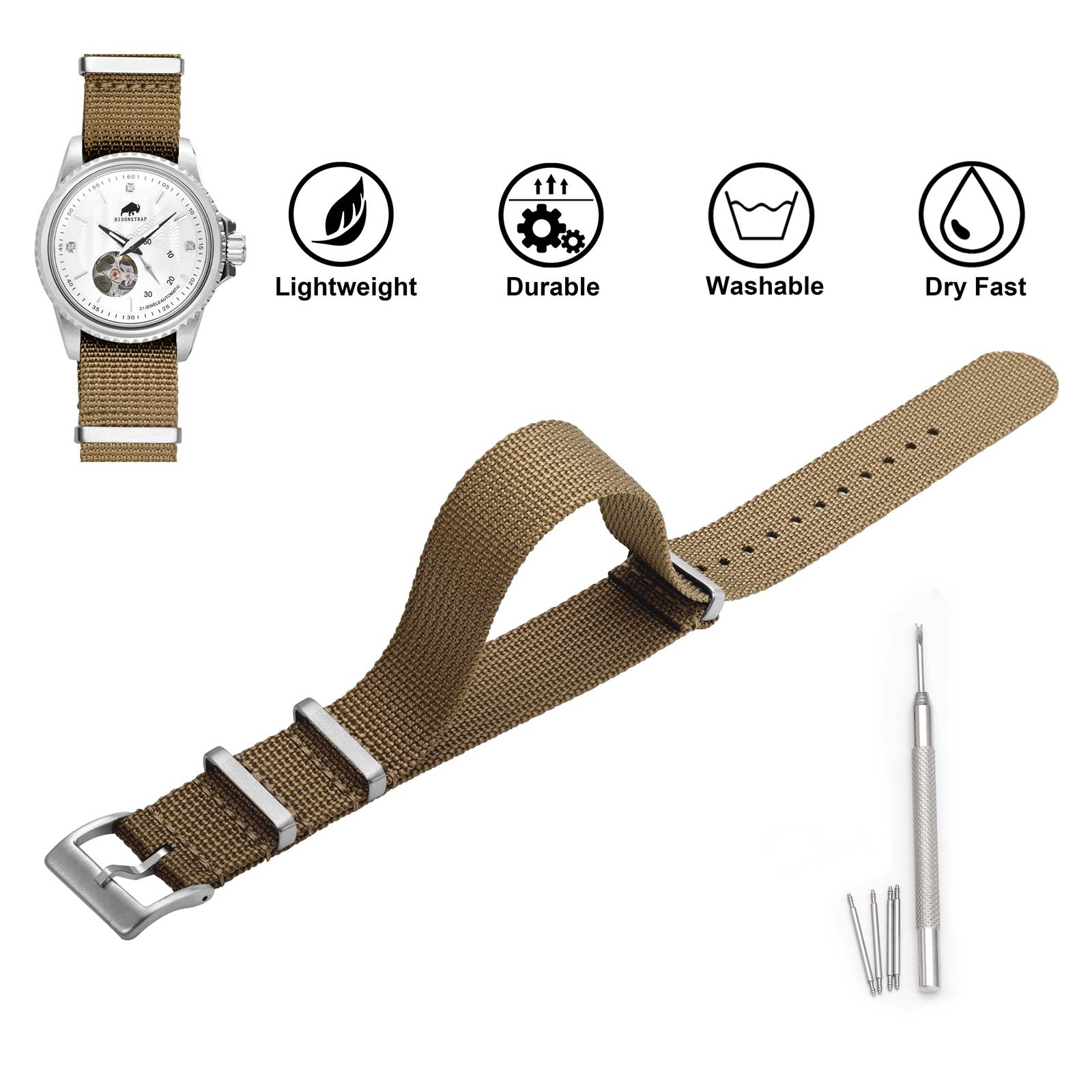 BISONSTRAP Herenhorlogeband 18 - Suede Strap Watch recensie en prijs